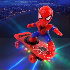 Spiderman/Iron man Scooter Electric Car Stunt Music led Light Toys