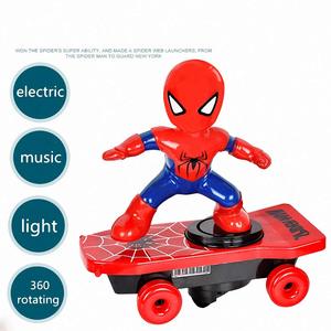 Spiderman/Iron man Scooter Electric Car Stunt Music led Light Toys