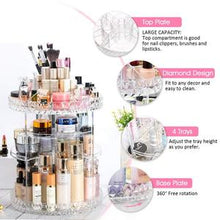 Charger l&#39;image dans la galerie, High Quality 360° Rotating Crystal Cosmetic Storage Box